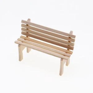 1:12 Scale Dollhouse Miniature Plain Bench Outdoor Courtyard Unpainted Furniture - Picture 1 of 3