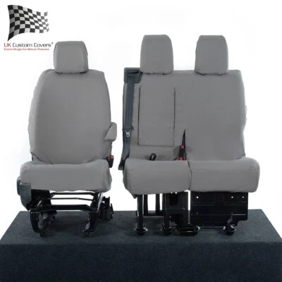 PEUGEOT EXPERT VAN 2021 ON TAILORED & WATERPROOF FRONT SEAT COVERS GREY 294 - Image 1 of 4