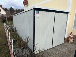Blechgarage 3x6m in RAL 7035 mit Lieferung&Aufbau Baucontainer Lagerbox - Bild 1 von 8
