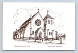 St. Jame's Episcopal Church Poquetanuck Connecticut Postcard Unposted - Picture 1 of 2