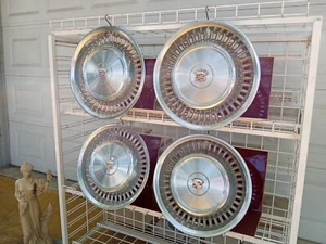 1971-1972 Cadillac DeVille Fleetwood 15" Hubcaps Set Of (4) Wheel Covers Vintage - Picture 1 of 24