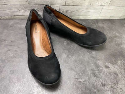 Zapatos de salón Cobb Hill Devyn para mujer 9,5 M negros nobuck cómodos sin cordones con tacón de cuña Foto 1 de 4