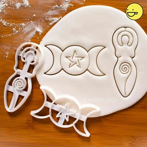 Triple & Spiral Goddess cookie cutters | neopagan woman wicca Wiccan pagan deity - Picture 1 of 11