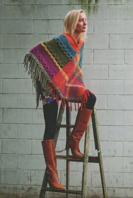 Imperial Stock Ranch Knitting Pattern 144 Imperial Cable & Plaid Poncho - Image 1 of 3