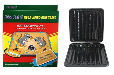 Paquete de 2 Mega Jumbo Mouse Rat Pegamento Trampa 10.375"x10.375" Adhesivo Fuerte Foto 1 de 4