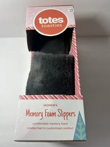 New In Box Totes Toasties Memory Foam Slippers Women’s Gray Size 8-9 Comfort - Picture 1 of 4