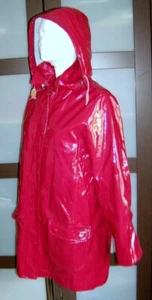 ARMOR-LUX PU Regenjacke Kapuze Parka Hoch Glanz Regen Lack Jacke Mantel 38-40 M - Bild 1 von 10