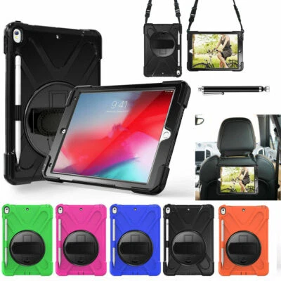 Shockproof Armor Heavy Duty Case Cover with Shoulder strap For Apple iPad models - Image 1 of 4
