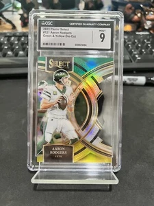 2023 Panini Select Aaron Rodgers Green & Yellow Die-Cut #121 CGC 9 - Picture 1 of 2