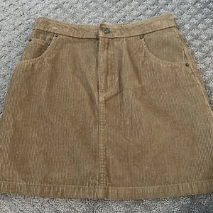 Vans Tan Ground Work Corduroy Carpenter Mini Skirt 90s Grunge Style Size 24 - Picture 1 of 5