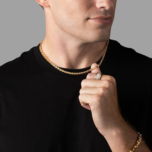 HERMÈS Catena Hermes (Anello Pesante) 4mm Collana Oro Giallo 18k Chiusura Personalizzata Catena Uomo