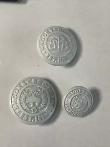 BROOKS BROTHERS BB White WATERBURY Blazer Replacement 3 Buttons 15/20/25MM - Picture 1 of 6