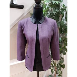 Kim Rogers Women's Purple Lined Polyester Long Sleeve Open Front Blazer Petite 8 - Picture 1 of 11