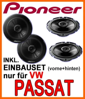 JUST SOUND BEST CHOICE FOR CARAUDIO Pioneer Lautsprecher für VW Passat 3B 3BG BOXEN EINBAUSET VORNE+HINTEN KOMPLETT