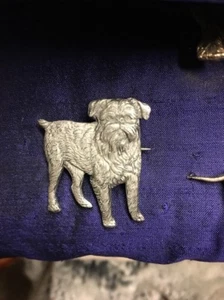 Vintage 60s ENGLISH Oxy Gun Metal Griffon Brussels Bruxellois Ewok Dog brooch - Bild 1 von 5
