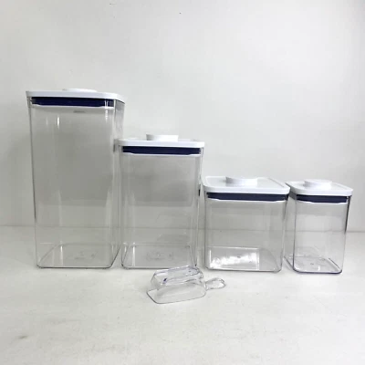 OXO (Lote de 4) Contenedores Pop con Tapas y 1 Cucharada 6qt, 4.4qt, 2.8qt, 1.1qt Foto 1 de 4