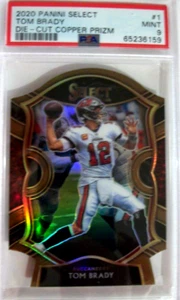 2018 PANINI SELECT TOM BRADY DIE-CUT COPPER PRIZM /355 PSA MINT 9 - Picture 1 of 3