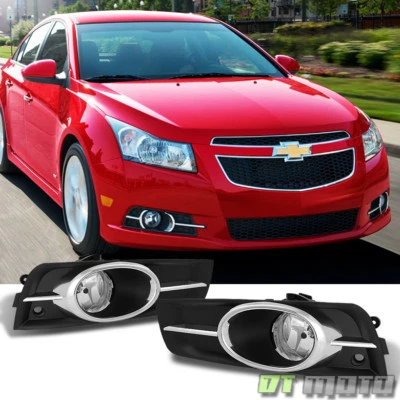 Luces antiniebla de parachoques Chevy Cruze 2011-2014 con moldura cromada + interruptor + bombillas izquierda + derecha Foto 1 de 4