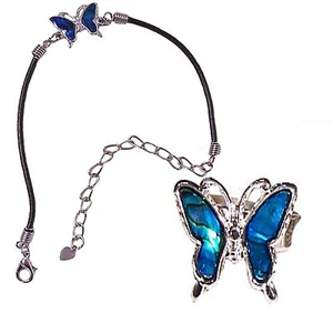 Juego de joyas Seeopal pulsera mariposa anillo de dedo azul plata joyería de moda - Imagen 1 de 1