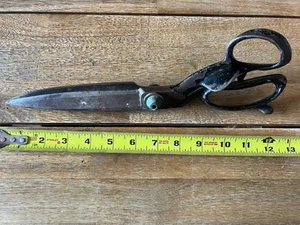 Antique 12” Clauss 4N Tailor's Scissors Fabric Shears Industrial Tool Upholstery - Picture 1 of 10