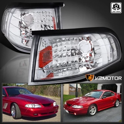 Clear Fits 1994-1998 Ford Mustang GT Corner Lights Parking Turn Signal Lamps - Image 1 of 4