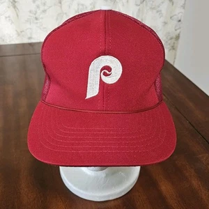 VTG Philadelphia Philies MLB Baseball Snapback Trucker Mesh Hat Young An OSFA - Picture 1 of 7