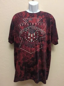 Affliction Mens Sz 3XL Graphic Freedom Defender Short Sleeve T- Shirt Y2K Casual - Picture 1 of 14