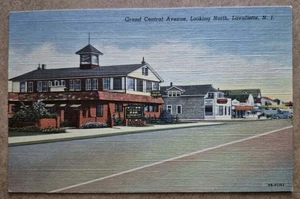 Lavallette, Nueva Jersey  Grand Central Avenue, mirando hacia el norte - postal temprana - Imagen 1 de 2