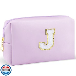 URSKYTOUS Gifts for Girls Initial Makeup Bag Personalized Cosmetic Bag with Z - Picture 1 of 5