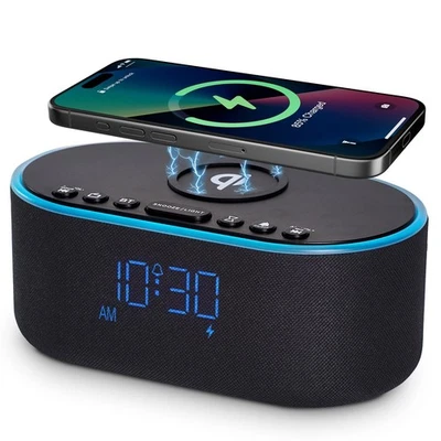 Odokee Wireless Charging Alarm Clock Radio Qi Certified Fast Wireless Charger... - Image 1 of 4