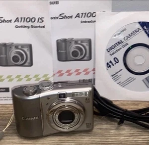 Canon PowerShot A1100 IS 12.1MP Digitalkamera Silber GETESTET FUNKTIONIERT - Bild 1 von 18