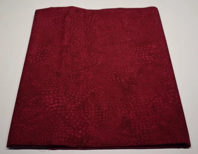 Batik fabric piece SPOTTED TEXTURE POMEGRANATE tonal dots CRANBERRY 3/4 yard - Image 1 of 2