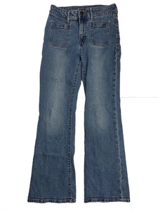 Jeans GAP bambino anni 70 svasato vita alta elasticizzato blu denim gamba larga ragazza taglia 12 - Foto 1 di 5