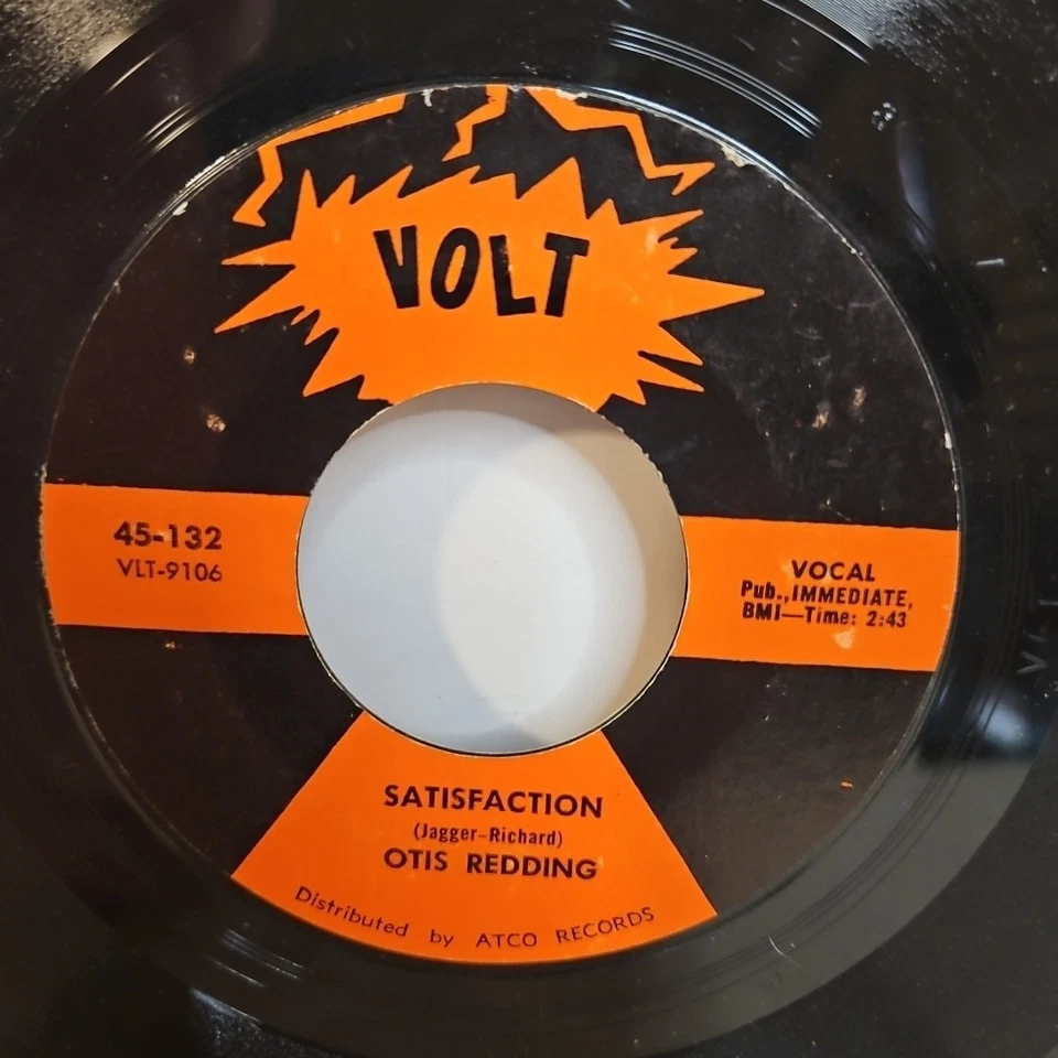 Otis Redding – Satisfaction -1966 Volt 45-132 R&B Soul 7" Vinyl Single Record NM - Image 1 of 4