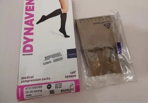 Calcetines de compresión médicos Dynaven para mujer pantorrilla 20-30 mmHg beige claro MS medianos - Imagen 1 de 3