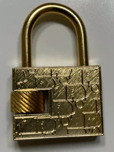 Vtg CHRISTIAN DIOR Monogram Keyless Screw Padlock Pendant Key Charm Padlock - Picture 1 of 4