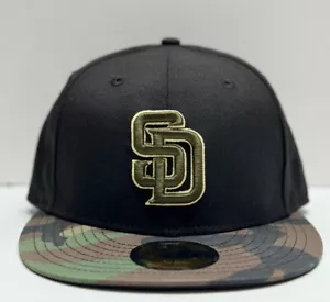 New Era SAN DIEGO PADRES Camo camoflauge Black  59FIFTY FITTED HAT - Picture 1 of 3