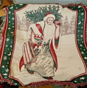 Coperta lancio natalizio tessitori americani arazzo da appendere a parete San Nicola - Foto 1 di 9