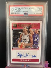 A'ja Wilson 2019 Donruss WNBA Signature Series Press Proof Auto 009/199 - PSA 9