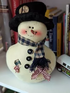 Primitive Rustic Country Christmas Snowman By Country Lace 9 Inches - Picture 1 of 4