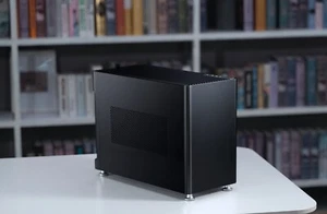 Jonsplus i100 Pro Mini-ITX Gaming Case, Black with Ventilated Metal Side Panels - Picture 1 of 19