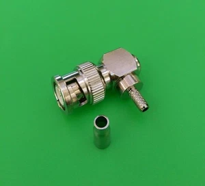 (1 PK) Right Angle BNC Male Crimp RG174 RG179 RG316 LMR100 Cable - USA Seller - Picture 1 of 3