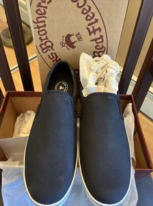New In Box Mens Brooks Brothers Black Slip On Pirate Sneaker Canvas Size 10 - Picture 1 of 5