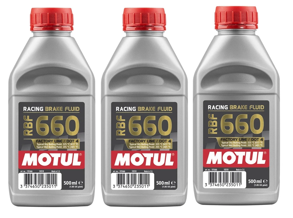 Motul DOT4 RBF 660 FACTORY LINE 1.5L FullySynthetic Racing Brake Fluid 3 x 0.5L - Imagem 1 de 1