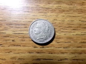1865 Nickel 3 Cents Very Nice Details #MC81 - Picture 1 of 2