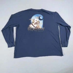 Carhartt Shirt Mens 2XL Relaxed Fit Graphic Dog Born To Hunt Duck Lab Navy - Picture 1 of 11