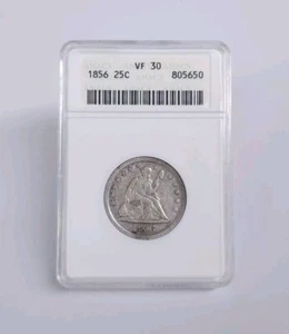 1856 Seated Liberty Quarter ANACS VF30 SOAPBOX Nice Type Coin - Picture 1 of 4