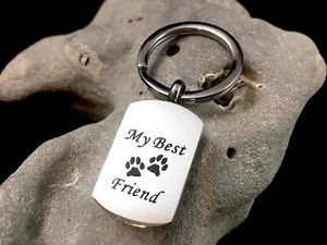 Mans My Best Friend Pet Feuerbestattung Anhänger Urne Schlüsselanhänger 1" Schlüsselring Asche Hund Katze - Bild 1 von 12