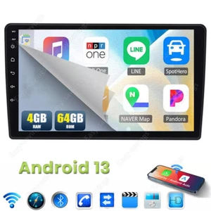 10" Android 13 Double 2Din Car Stereo CarPlay GPS Navi WiFi BT RDS 4+64GB Radio - Picture 1 of 13