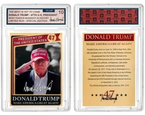 47th President of U.S. Donald Trump Salute Gold Foil Trading Card Mint 10 MAGA - Picture 1 of 2